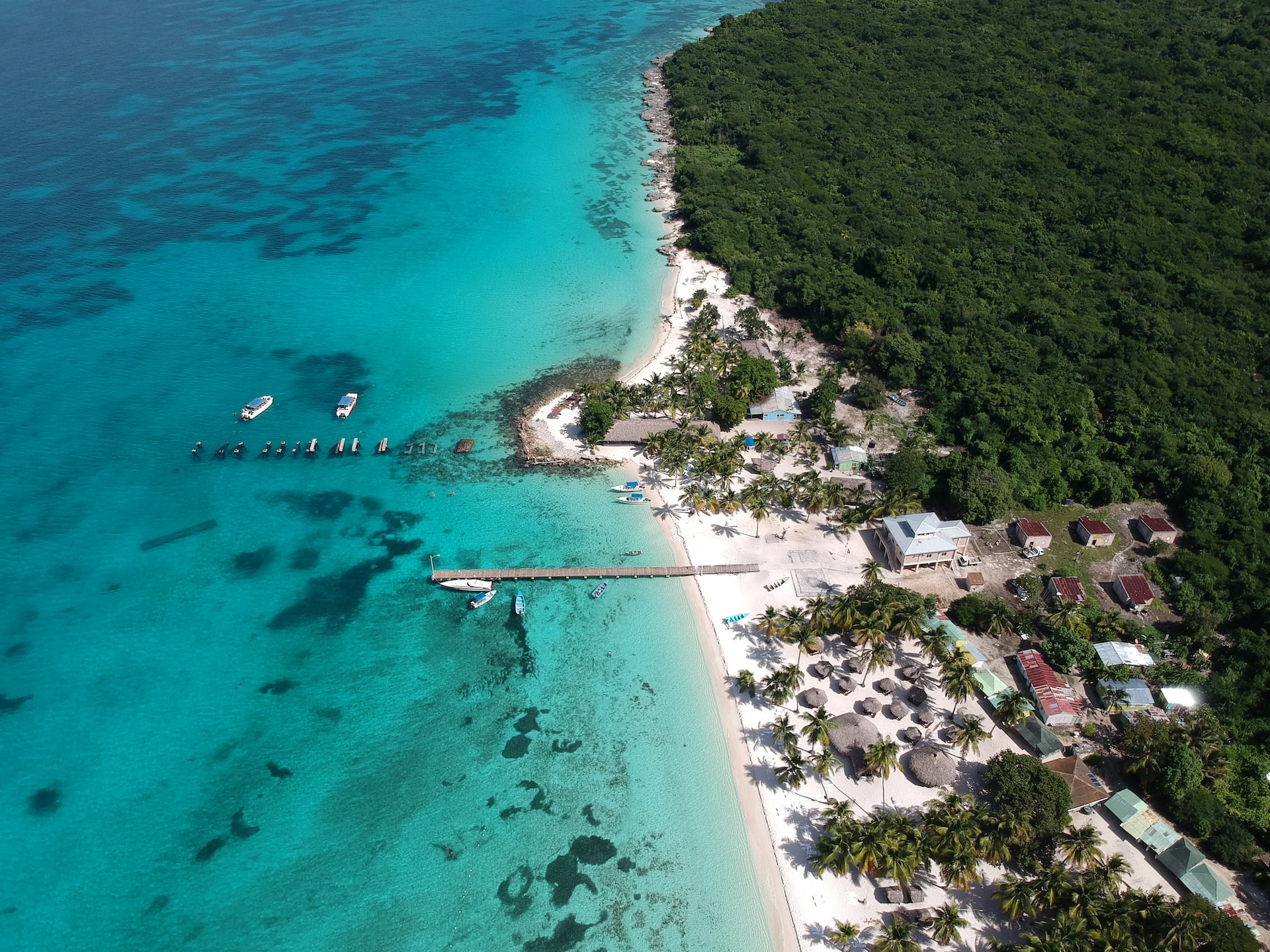 Vista área de playa en Punta Cana